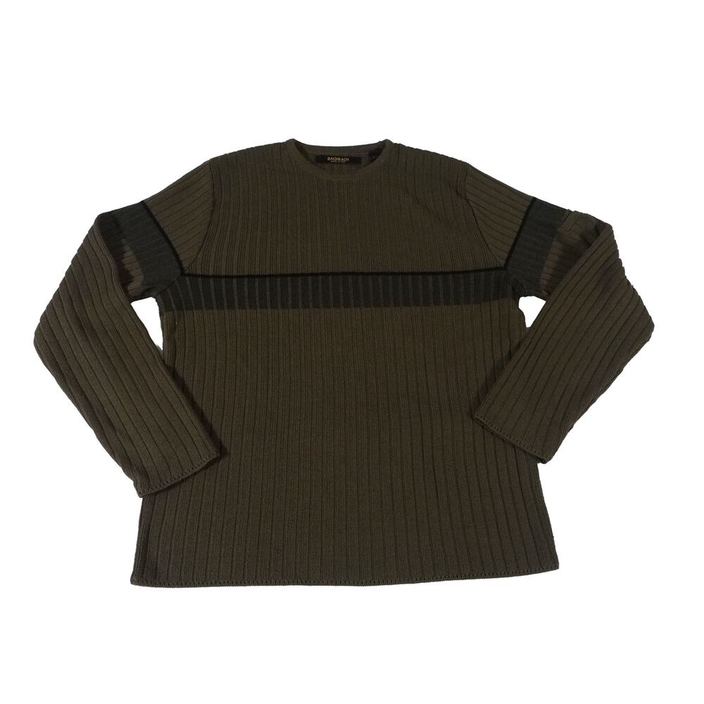 Bachrach Y2K Wool Acrylic Striped Made in Italy Crew Neck Sweater Men's Medium